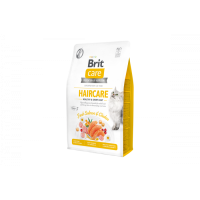 Сухий гіпоалергенний корм для здоров'я шкіри і шерсті кішок Brit Care Cat (Брит Кеа) GF Haircare Healthy & Shiny Coat 2 кг з лососем і куркою