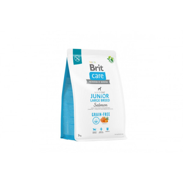 Корм для молодих собак великих порід Brit Care Dog Grain-free Junior Large Breed Salmon беззерновий з лососем, 3 кг
