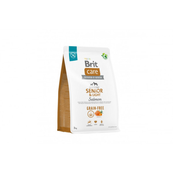Корм для старіючих собак Brit Care Dog Grain-free Senior & Light Salmon беззерновий з лососем, 3 кг
