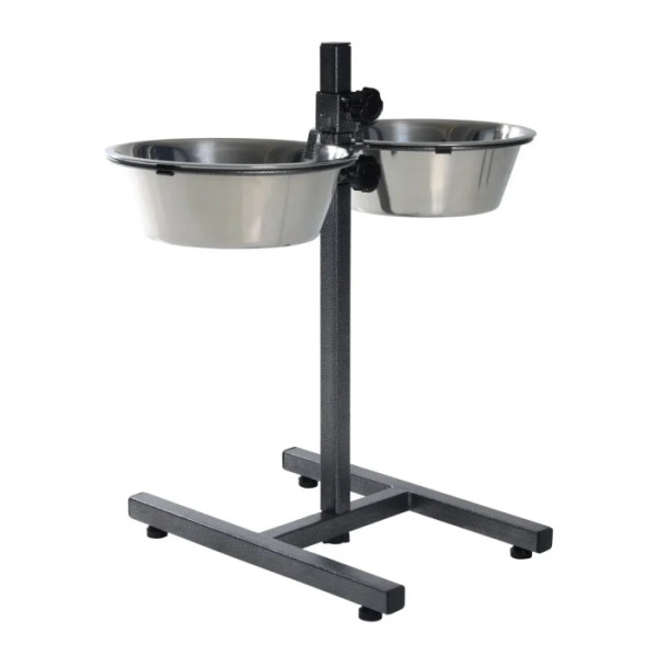 Стійка з мисками для собак Trixie 2 x 2,8 л/24 см, h = 50 см