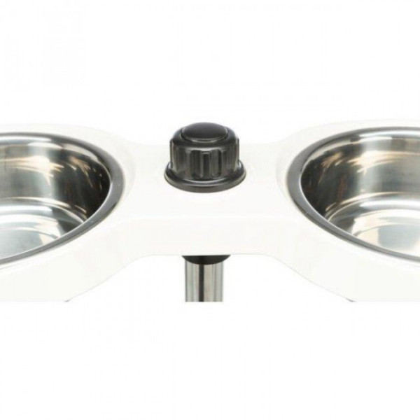 Стійка з мисками Trixie "Dog Bar" 2 шт. 2,4 л/22 см меламін/сталь білий