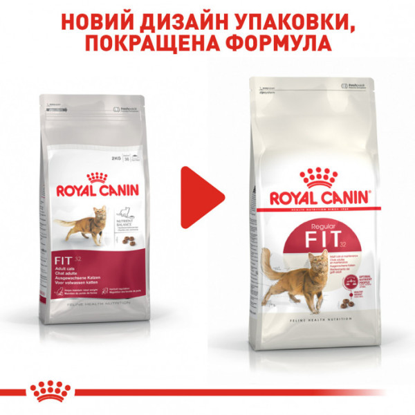 Акція! Корм для домашніх та вуличних кішок ROYAL CANIN FIT 1,6+400 грам у подарунок!