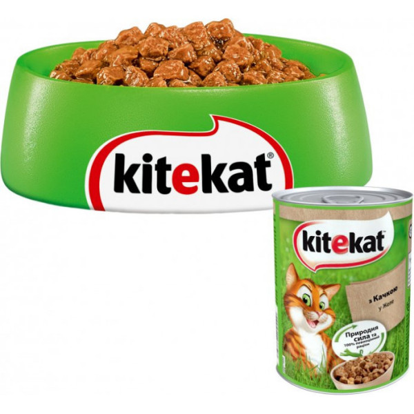 Вологий корм для котів Kitekat з качкою в жолуді 400гр*12шт