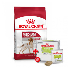 Корм для дорослих собак ROYAL CANIN MEDIUM ADULT 15 кг + EDUC 30 шт у подарунок