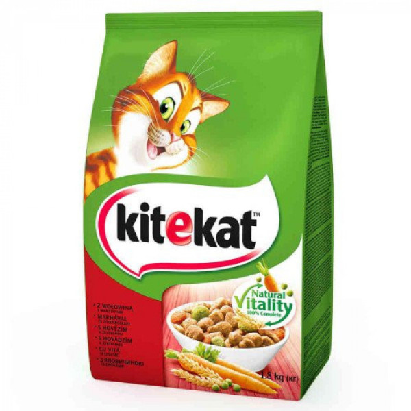 Сухий корм для кішок Kitekat яловичина з овочами 1.8 кг