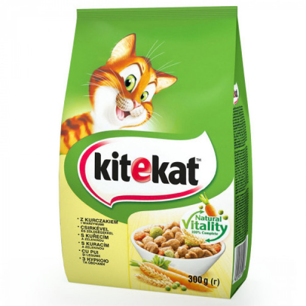 Сухий корм для кішок Kitekat курка з овочами 300 г