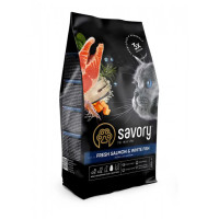 Сухий корм для довгошерстих котів Savory 400 г - лосось