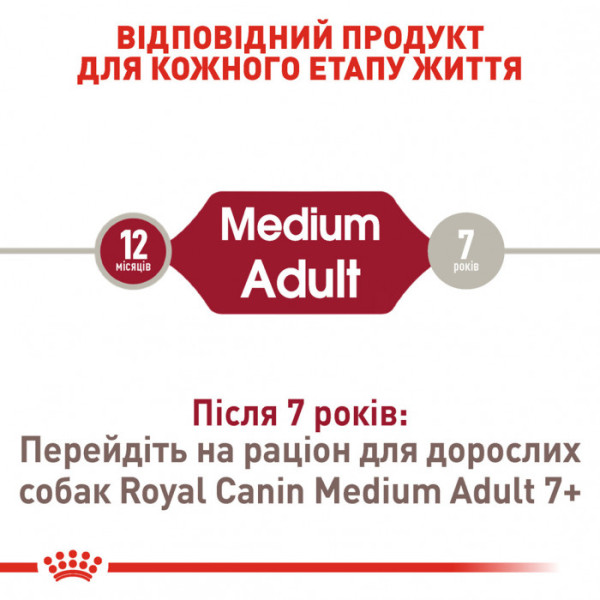 Корм для дорослих собак ROYAL CANIN MEDIUM ADULT 15 кг + 1 таблетка Бравекто 10-20 кг в подарунок!
