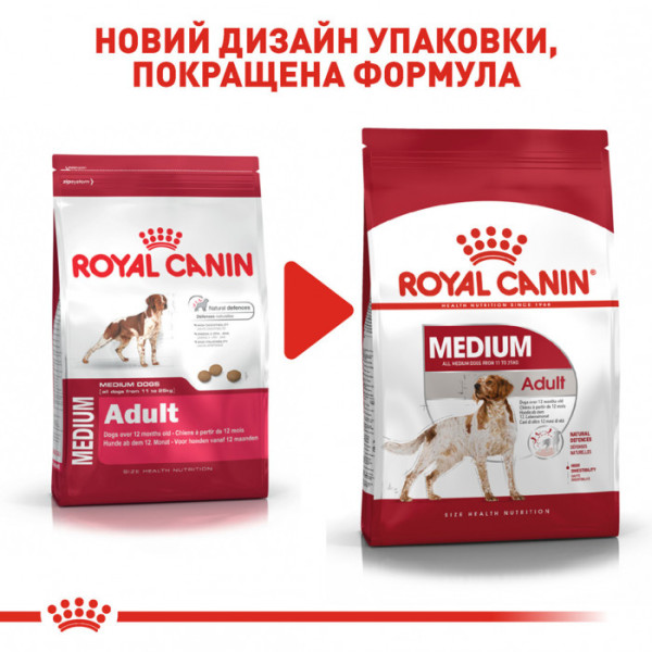Корм для дорослих собак ROYAL CANIN MEDIUM ADULT 15 кг + 1 таблетка Бравекто 10-20 кг в подарунок!
