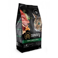 Сухий корм для дорослих вибагливих котів Savory 400 г - індичка та качка