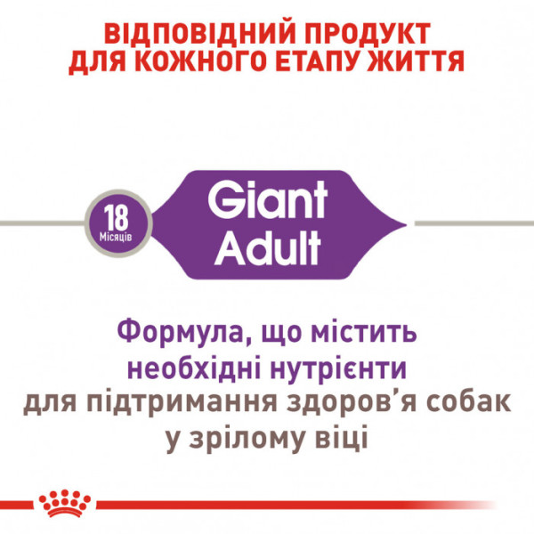 Корм для дорослих собак ROYAL CANIN GIANT ADULT  15 кг