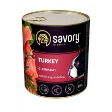 Вологий корм Savory для дорослих собак з індичкою 800 г