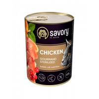 Вологий корм Savory для стерилізованих котів з куркою, 400г