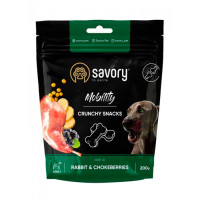 Хрустящие лакомства для собак Savory для здоровья костей и суставов 200 г (кролик и черноплодная рябина)