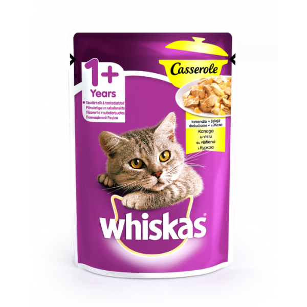 Вологий корм для кішок Whiskas Casserole з куркою в желе 85 г*28 шт.