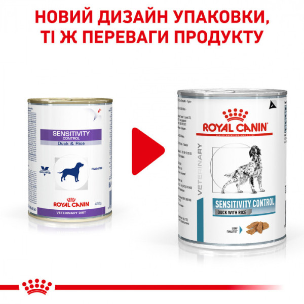 Акція! 10шт+2шт в подарунок Вологий корм для дорослих собак ROYAL CANIN SENSITIVITY CONTROL DUCK DOG Cans 410 г