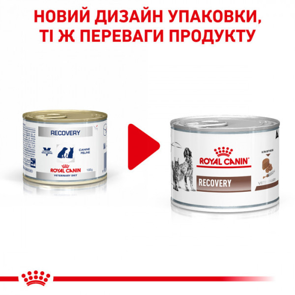 Вологий корм для котів та собак в реабілітаційний період Royal Canin Recovery 195 г * 12 шт
