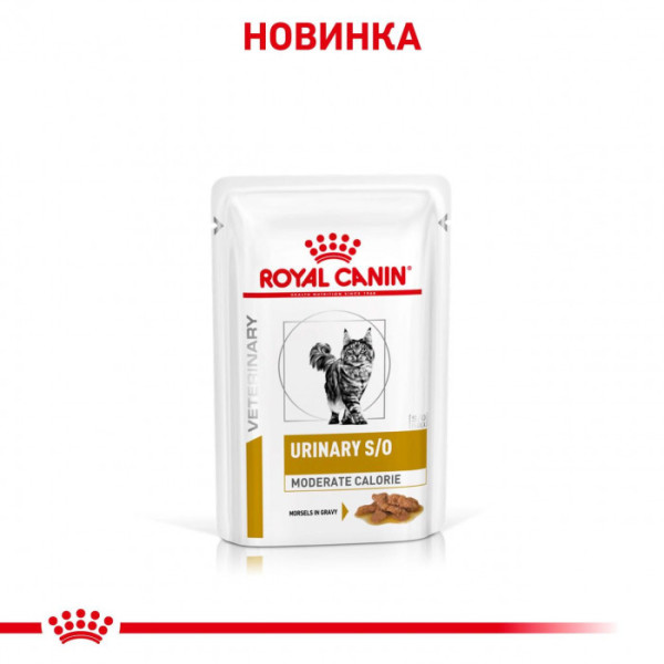 Вологий корм для дорослих котів ROYAL CANIN URINARY S/O MODERATE CALORIE CAT pouches 85 кг x 12 шт