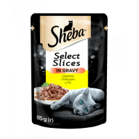 Вологий корм для кішок Sheba Select Slices з куркою в соусі 85 г*12шт