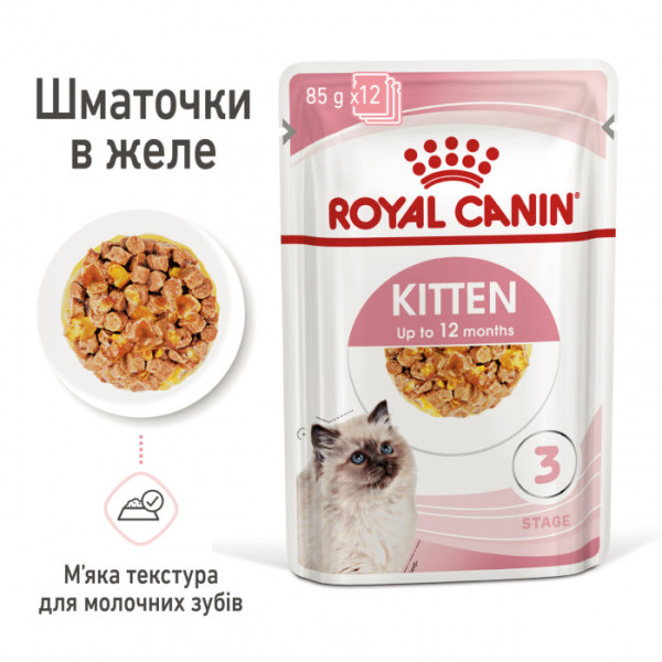 Вологий корм для кошенят ROYAL CANIN KITTEN IN JELLY 85 г * 12 шт