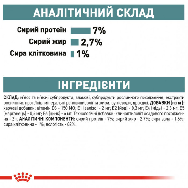 Вологий корм для дорослих котів ROYAL CANIN HAIRBALL CARE 85 г * 12 шт блок