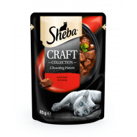 Вологий корм для котів Sheba Craft з гів'ядиною в соусі 85гр*12шт