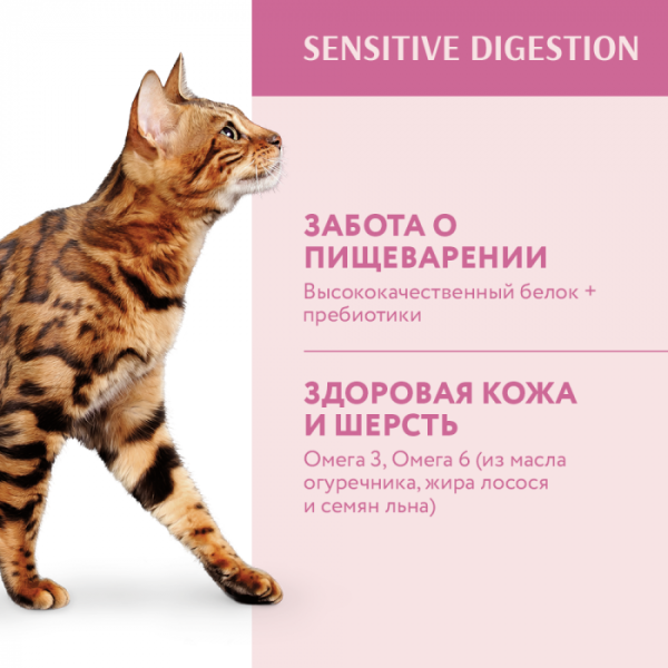 OPTIMEAL сухий корм для кішок із чутливим травленням, з ягням 650 г