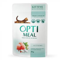 Вологий корм Optimeal для кошенят з куркою в соусі 12х85 г
