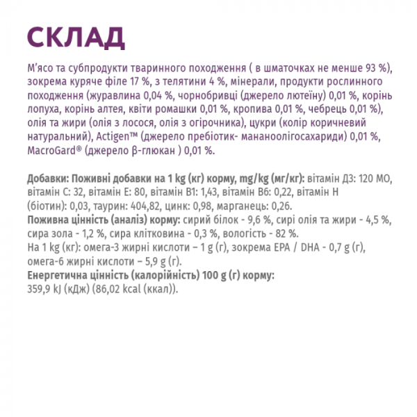 OPTIMEAL Беззерновий консервований корм для дорослих собак малих порід із телятіною і куряним філе 12х85 г