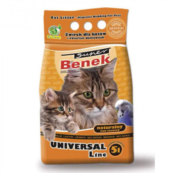 Super Benek (Супер Бінек) Бентонітовий наповнювач Універсальний для котячого туалету без аромату 10 л