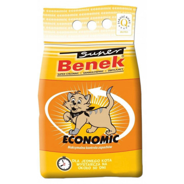 Super Benek (Супер Бенок) Бентонітовий наповнювач Економний для котячого туалету без аромату 10 л