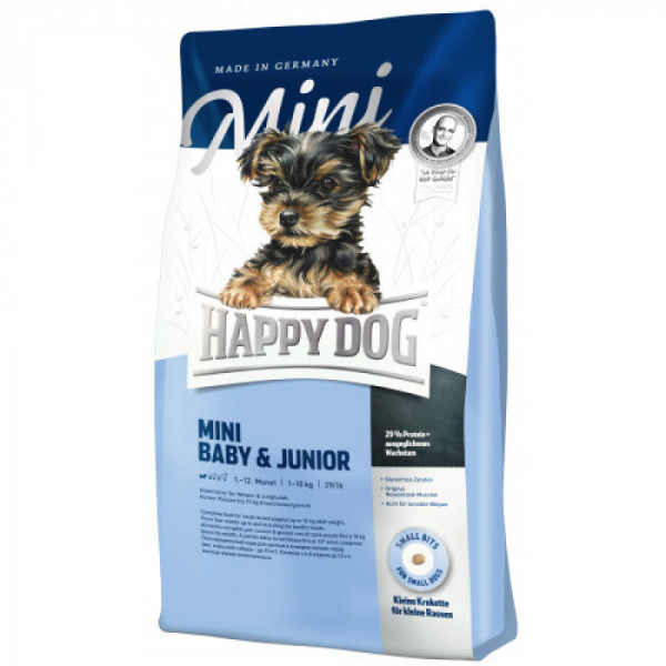 Happy Dog (Хеппі Дог) Mini Baby & Junior — Сухий корм для цуценят дрібних порід, 8 кг
