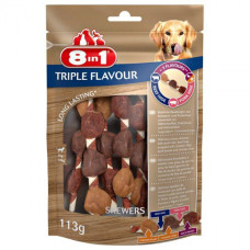 Ласощі для собак 8in1 Triple Flavour Skewers Паличка з м'ясом 13 см, 113 г / 6 шт. (яловичина та свинина)