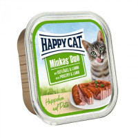 Влажный корм Happy Cat Minkas Duo (Хеппи Кет) с птицей и ягненком 100гр*12шт