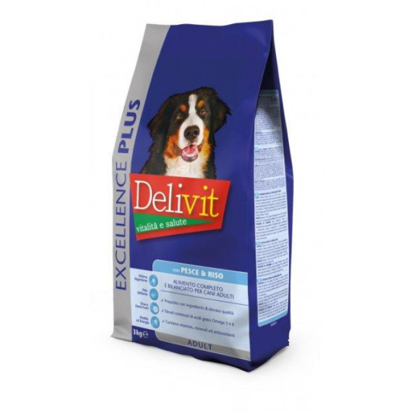 Сухий корм Delivit Excellence для собак, з рибою і рисом 3 кг