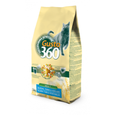 Сухий корм Gusto 360 для кішок, з лососем, тунцем і овочами 1.5 кг