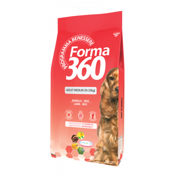 Сухий корм Forma 360 для собак середніх порід із ягням та рисом 12 кг