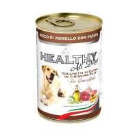 Влажный корм Healthy (Хэлси) alldays dog для собак, с ягнёнком и картошкой (паштет с кусочками) 400 гр