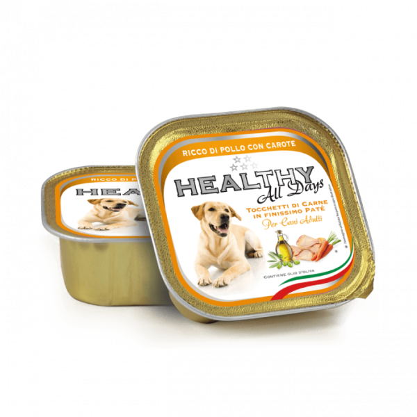 Вологий корм Healthy (Хелсі) alldays dog для собак, з куркою й морквою (паштет зі шматочками) 150 г