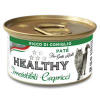 Вологий корм Healthy (Хелсі) Irresistibili Capricci для вибагливих кішок, з кроликом (паштет) 85 г