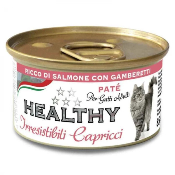 Вологий корм Healthy (Хелсі) Irresistibili Capricci для вибагливих кішок, з лососем (паштет) 85 г