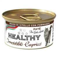 Вологий корм Healthy (Хелсі) Irresistibili Capricci для вибагливих кішок, з телятина (паштет) 85 г