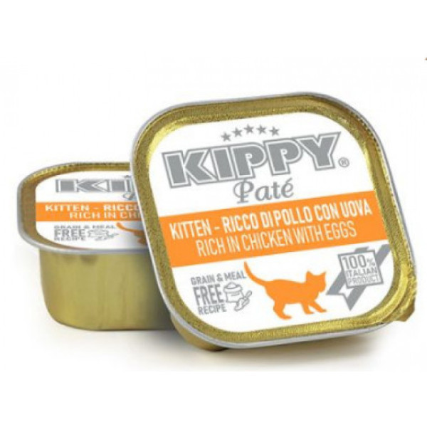 Kippy (Кіппі) Kitten Pate Chicken Eggs — Вологий корм для кошенят з куркою й яйцем (паштет) 90 г
