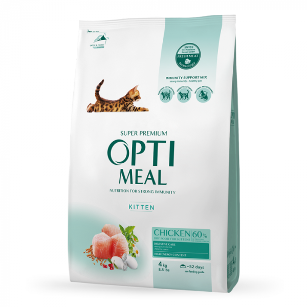 OPTIMEAL сухий корм для кошенят з куркою 1.5 кг