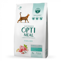 Сухой корм для стерилизованных котов Optimeal 10 кг (индейка и овес)