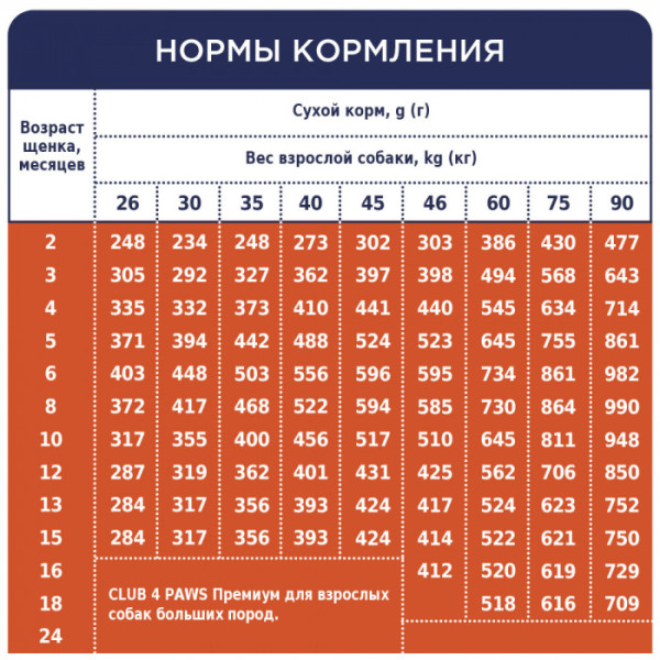 Сухий корм Клуб 4 лапи Premium для цуценят великих порід 2 кг