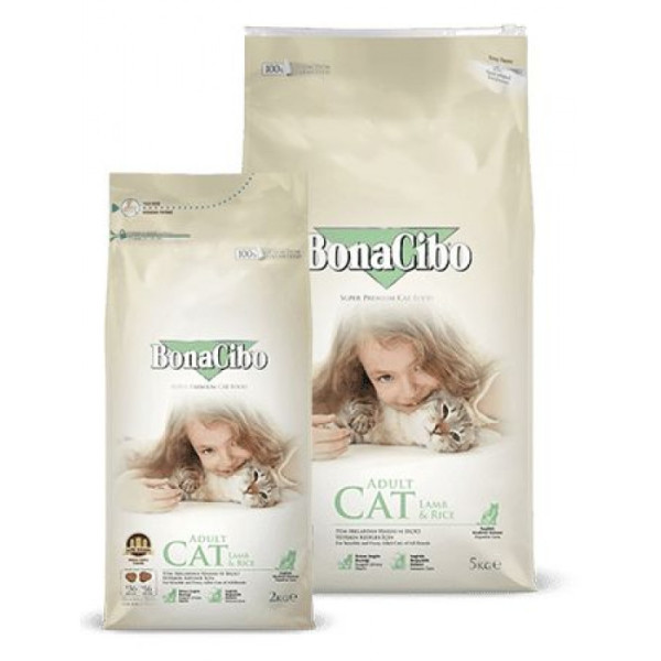 Сухий корм BonaCibo Adult Cat Lamb&Rice з м'ясом ягня та рисом для дорослих кішок з чутливим травленням 5 кг