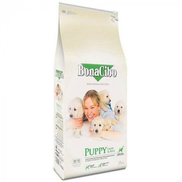 Сухий корм BonaCibo Puppy Lamb&Rice для цуценят всіх порід до 12 міс. 3 кг