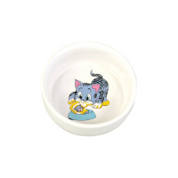 Миска Trixie для котов с котиком керамическая 11 см 300 мл