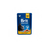 Влажный корм для котов Brit Premium Cat pouch 24шт*100 г с лососем и форелью (пауч)